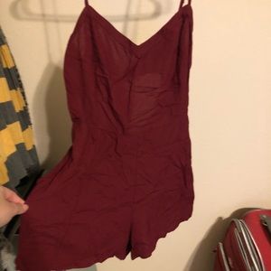 AE Wine-Colored Tie-Back Romper